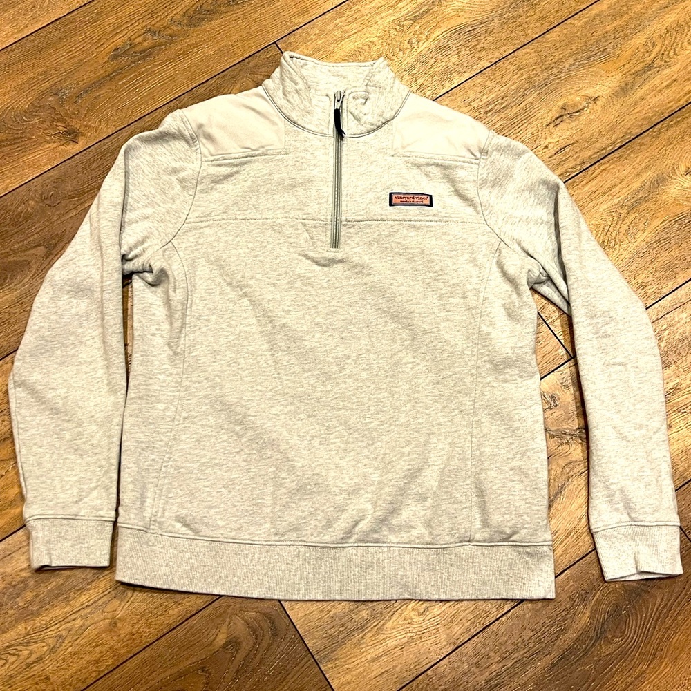 Vineyard Vines quarter zip shirt.  Size Small. Grey